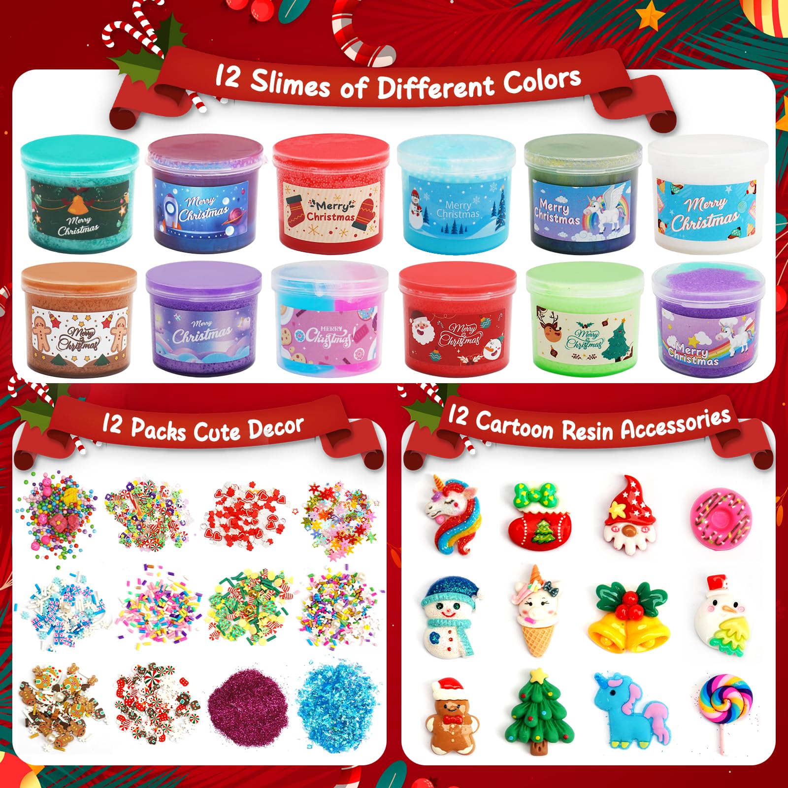 Goffii Slime Advent Calendar 2025, Christmas Countdown Calendar 24 Days, Butter and Crystal Slime with Accessories - Image 2