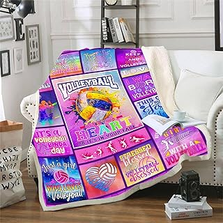 Volleyball Gifts for Teen Girls, Volleyball Blanket Gifts, Best Team Gifts for Volleyball Players, Volleyball Gift Ideas, Soft Warm Cozy Fuzzy Throw Blanket for Home Couch Sofa Bed 50