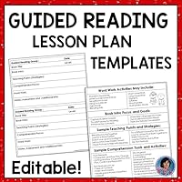 ☆ Guided Reading Lesson Plan Templates {Editable ...