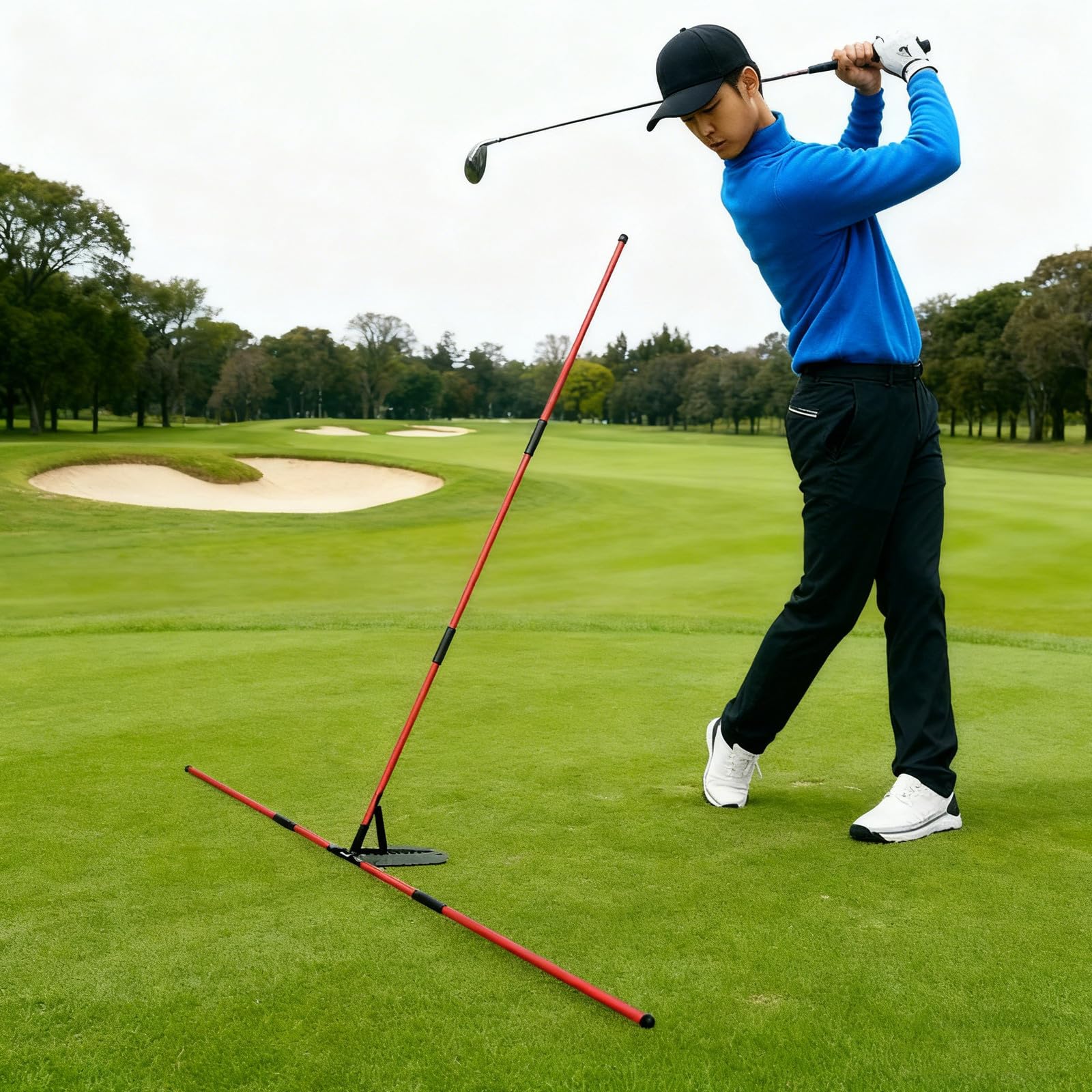 Entrenador de Plano de Swing de Golf Ajustable, Corrector