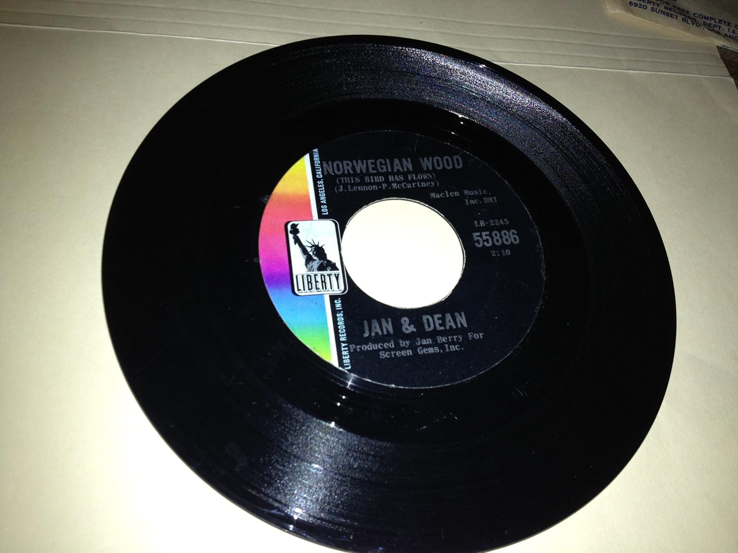 Jan & Dean popsicle 45 rpm single Music