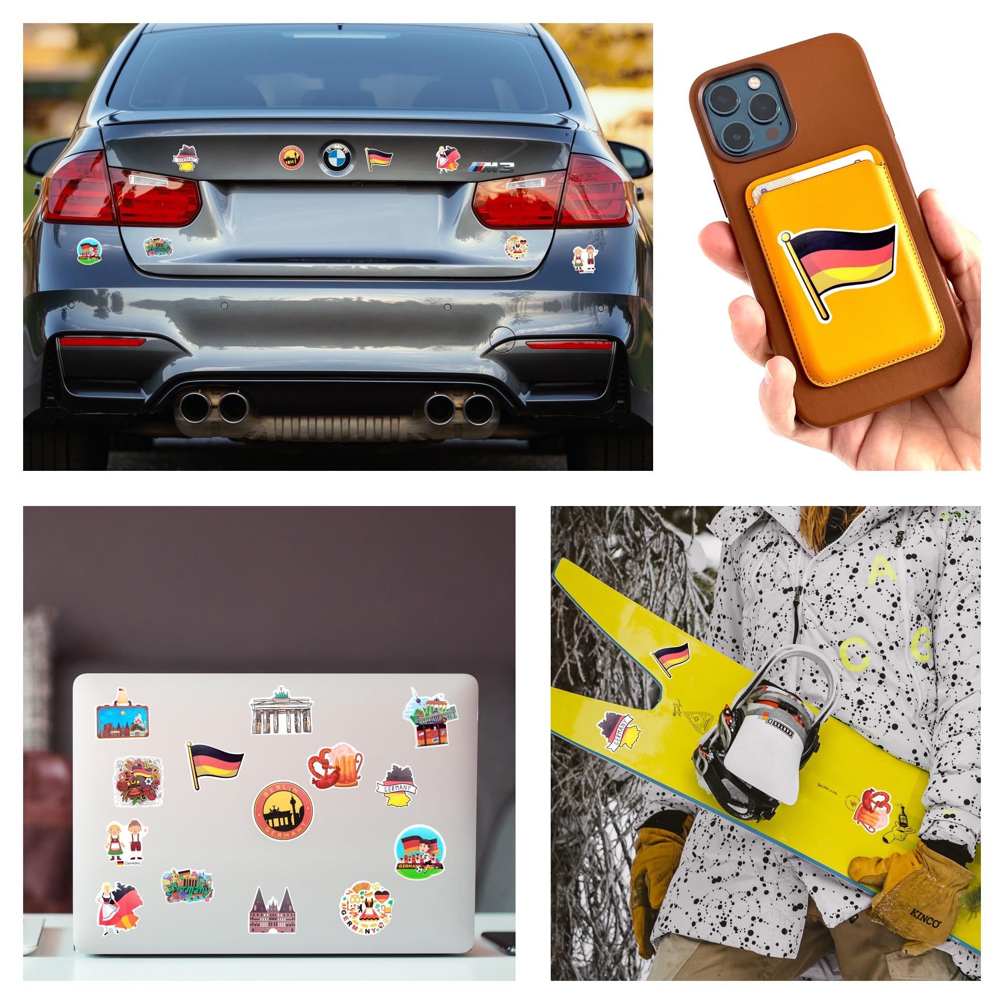Germany car Sticker German Flag Sticker Scrapbook Stickers for Children Stickers for Adults Decals Pack Cool Suitcase Bike Travel Vintage Laptop Decal - Image 4