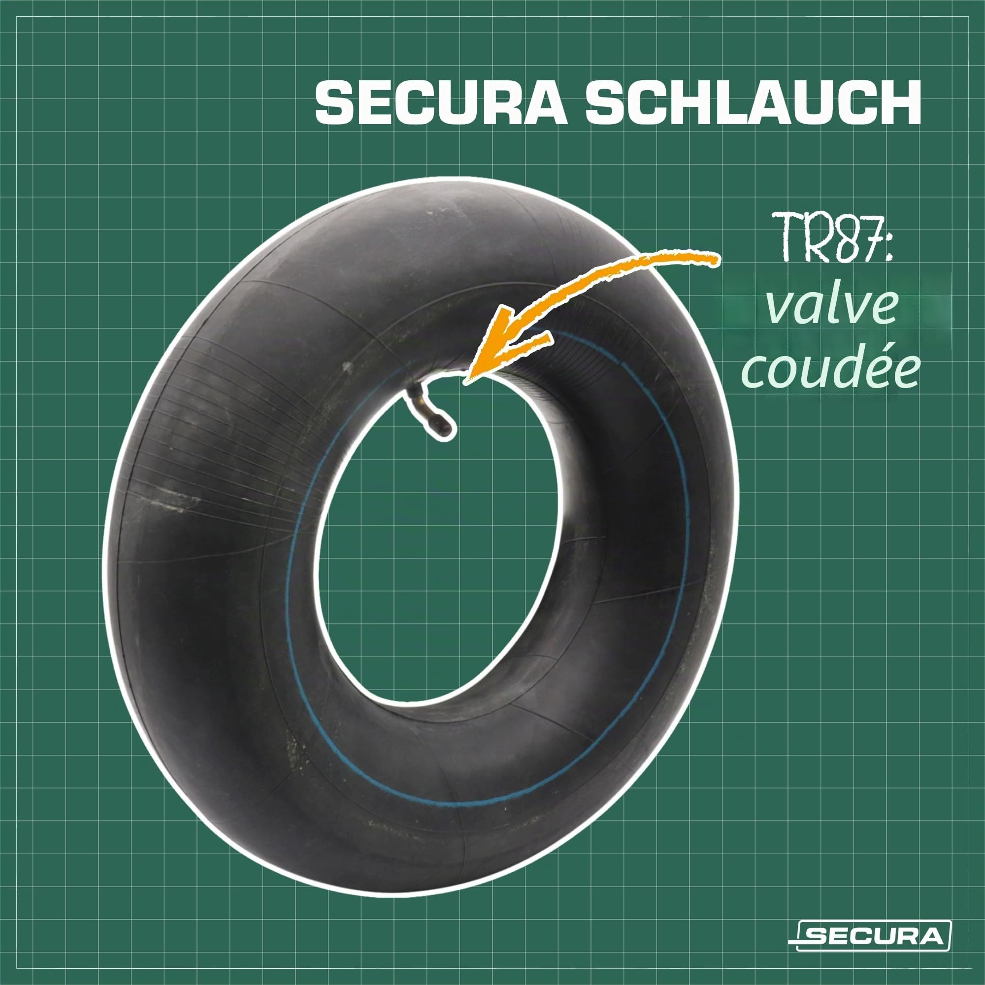 SECURA Kit 2x Pneu + Chambre à air 16x6.50-8 pour Tondeuse Autoportée Valve TR87