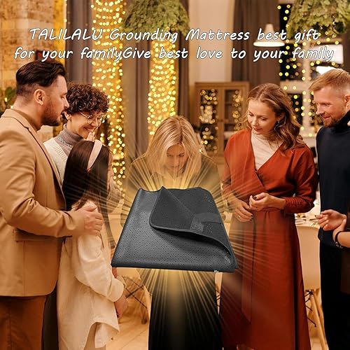 Miniatura 6 de Alfombrilla de conexión a tierra para cama para un mejor sueño, energía bienestar, fibra de carbono y poliuretano con cable de conexión a tierra, 27