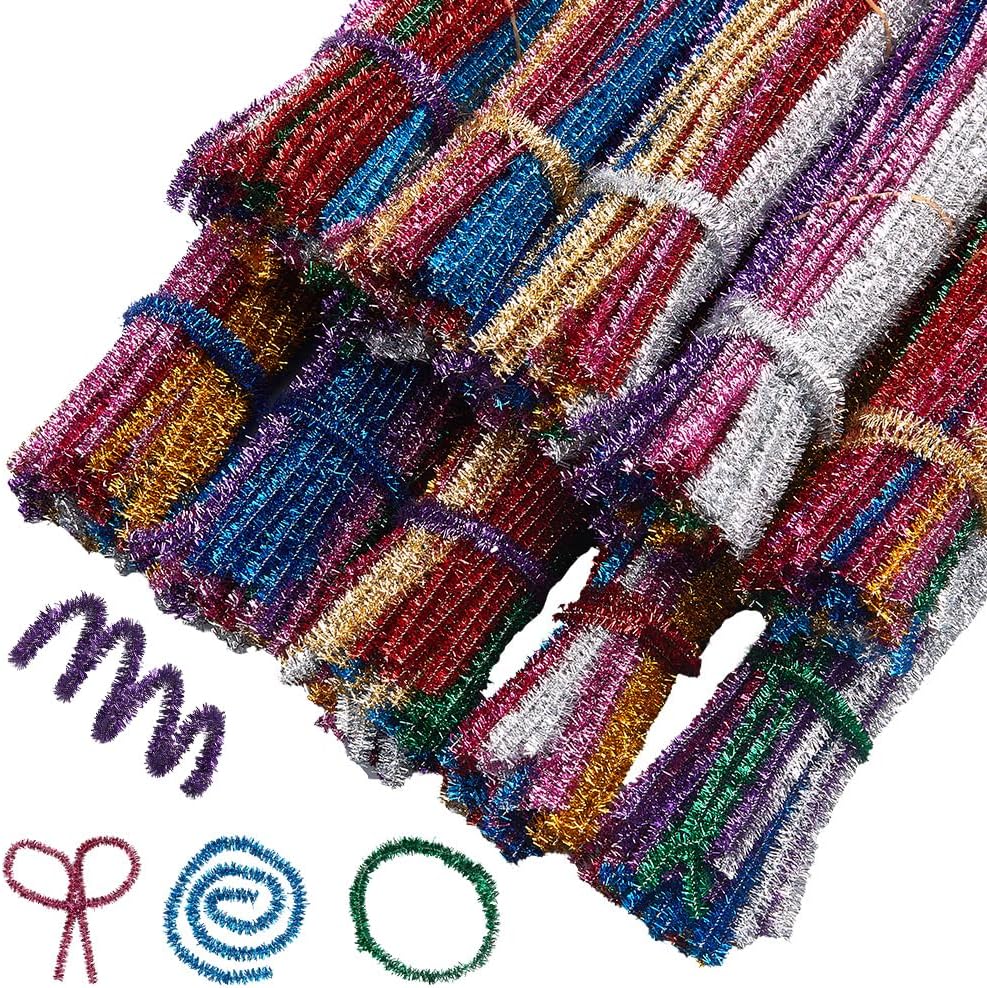 CRASPIRE 1000Pcs 12in Pipes Cleaners for Crafts 20 Multicolors Chenille Stems Bulk Fleece Fur Christmas Soft Handmade DIY Arts Projects Plush Animal Flower Creative Fun Decoration Gift