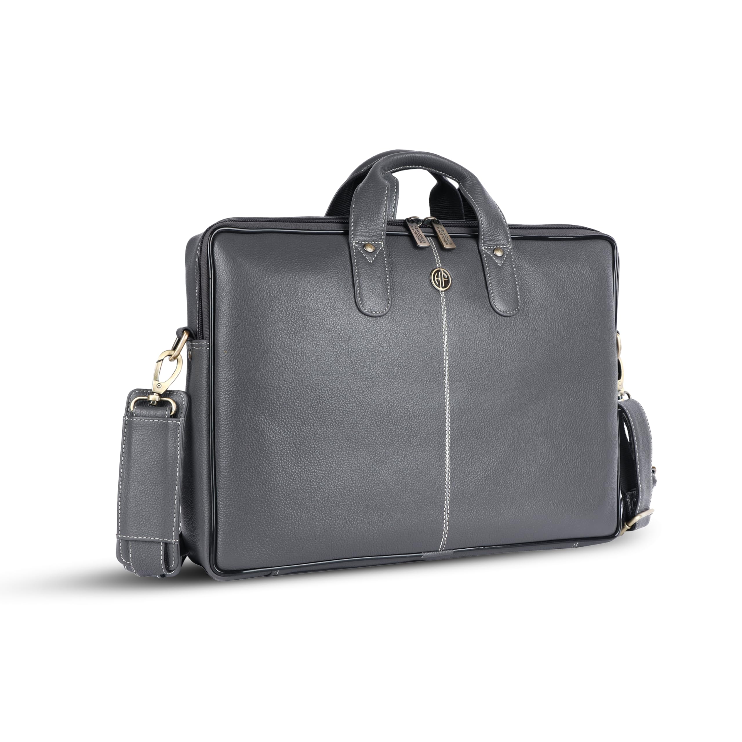 HAMMONDS FLYCATCHER Unisex-Adult Leather Hard 29 Cms Laptop Messenger Bag(Lb106_Gry_Graphite Grey)