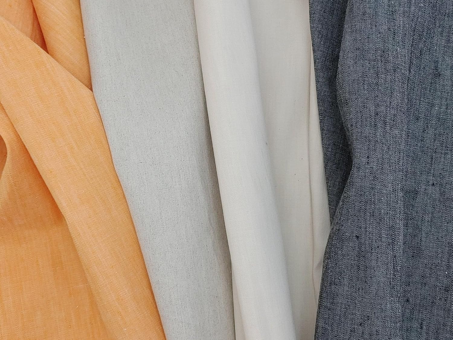 Chambray Linen Cotton Stretch Twill Fabric 3099 3248 3249 2234 Beige
