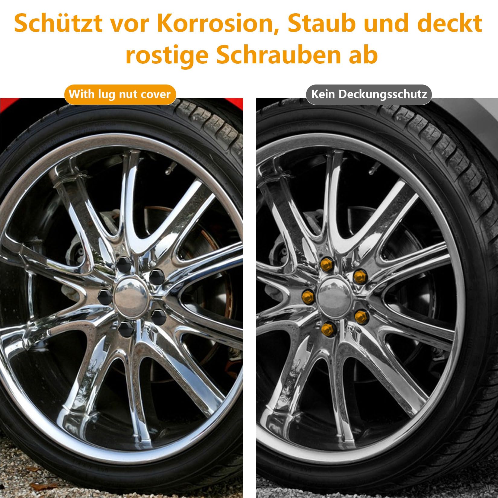 Opakowanie 20 sztuk nakrętek do kół samochodowych 19 mm, uniwersalnych nakrętek do kół samochodowych 19 mm, nakrętek na nakrętki kół, osłon na śruby do samochodów osobowych (czarne)