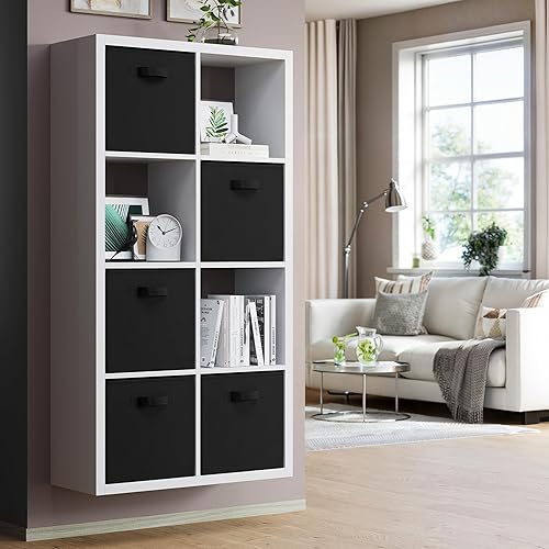 Miniatura 10 de NEATERIZE - Cubos de almacenamiento grandes de 13 x 13 pulgadas, juego de 6 cubos de almacenamiento Cubos de almacenamiento con asas dobles,