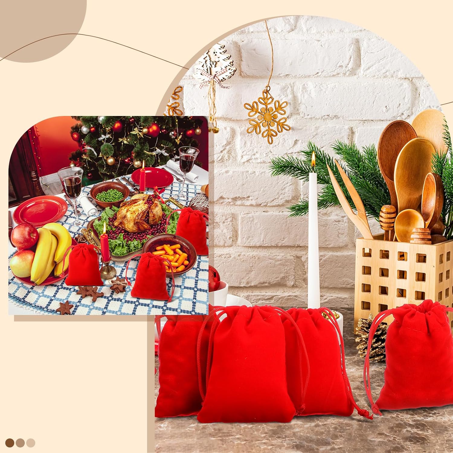 Sweetude 100 Pieces Valentine's Day Velvet Drawstring Bags Jewelry Pouches Bulk 2.76 x 3.54 Inches Wedding Mini Gift Bags for Party Favors(Red) - Image 5