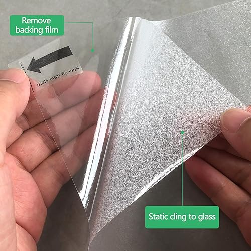Miniatura 2 de Película de privacidad para ventana, vidrio esmerilado, bloqueo de calor y rayos UV, adherencia estática, película para glaseado de ventana, para
