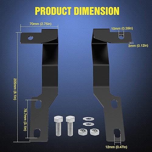 Vista 16 de Nilight Soporte de luz de zanja, bisagras de capó, kit de soporte de montaje para luz LED auxiliar todoterreno para luz de trabajo en Toyota 4Runner