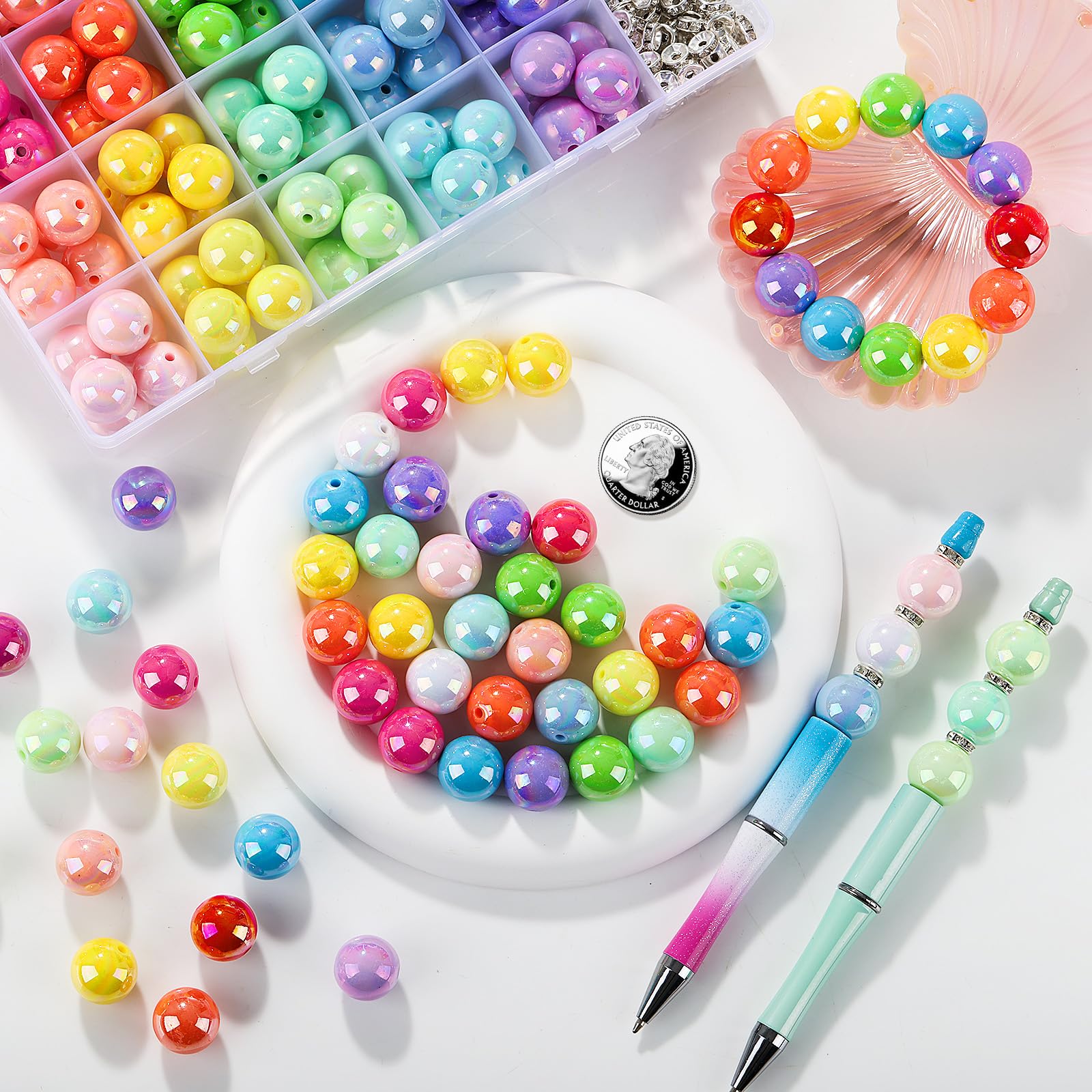Amazon.com: 232pcs Beads for Pens, Funtopia Acrylic Focal Beads