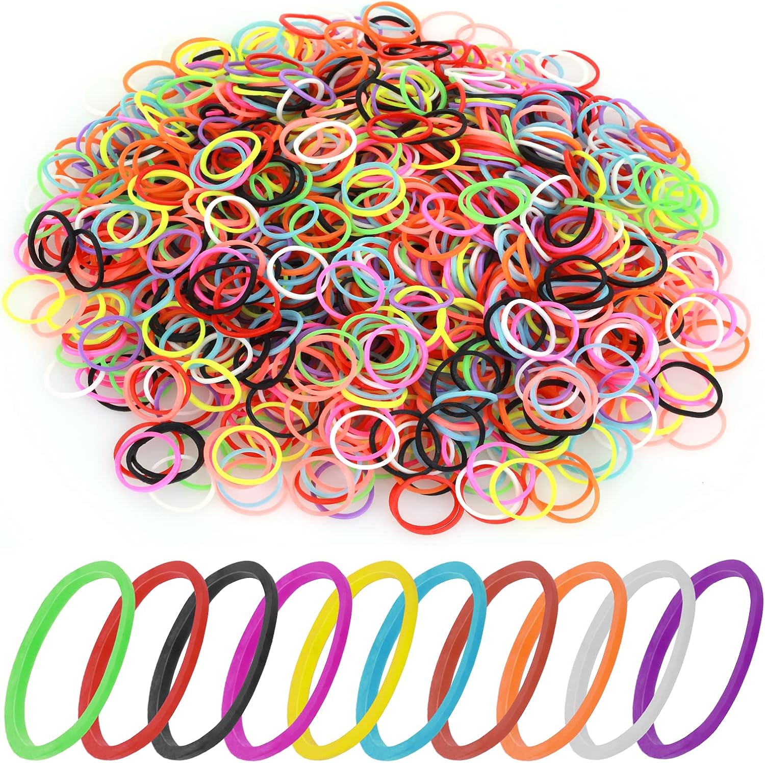 Molain 1000PCS Mini Hair Bobbles Rubber Bands Small Elastic Hair Ties