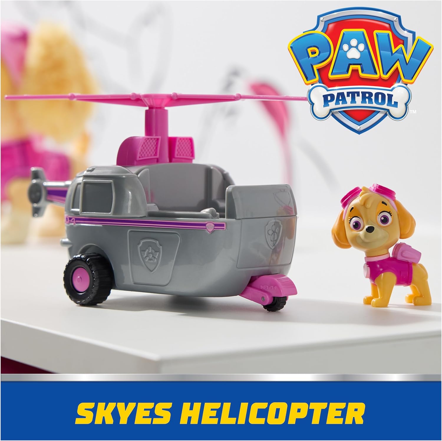 PAW Patrol, Helicopter with Skye Toy Figure (Basic Vehicle, 2025), Toy for Children from 3 Years
