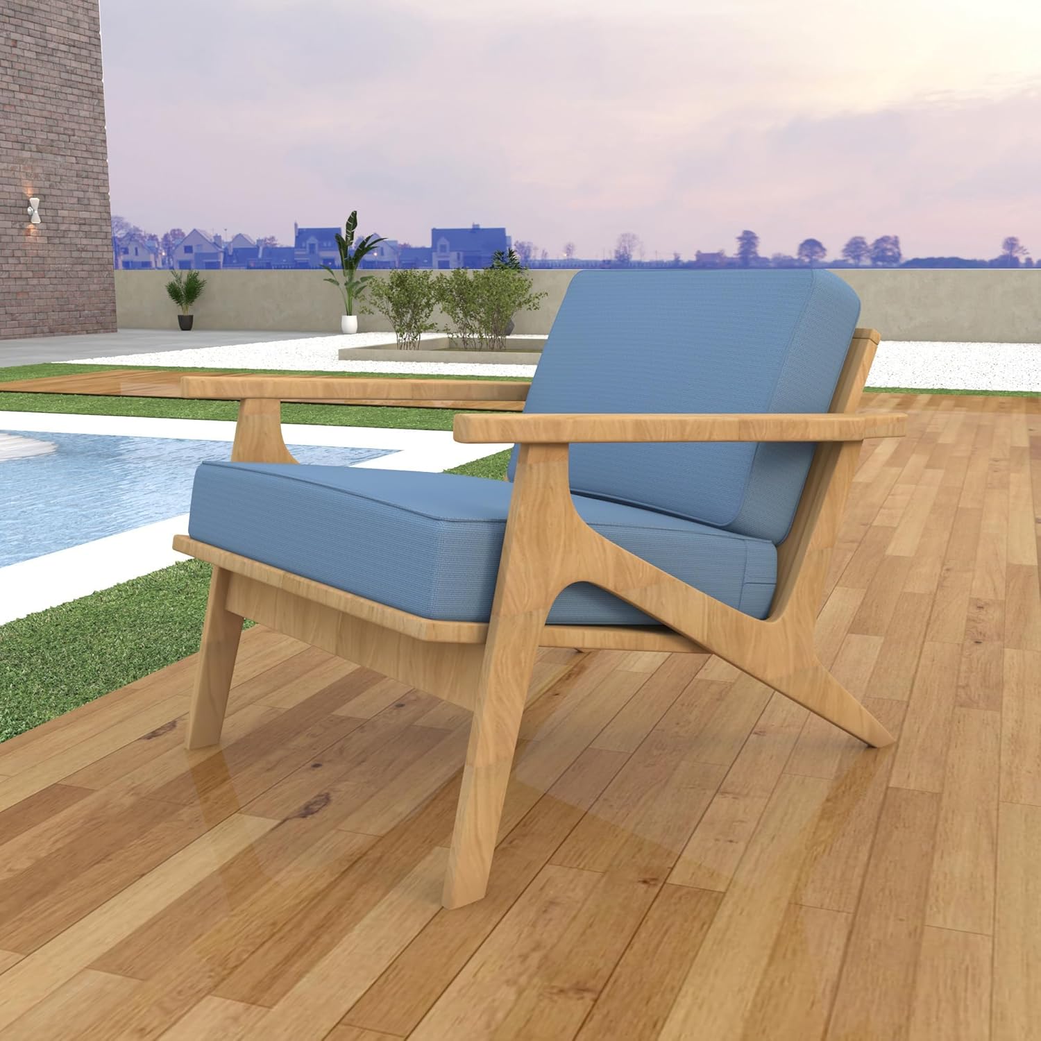 Covers & All Outdoor Deep Seat Cushion for Patio Furniture, 25 x 25.5 x 5 Inch High-Density Foam Patio Chair Cushion with Water-Repellent & UV-Resistant, Tear-Resistant Seat & Back Cushion Set of 1