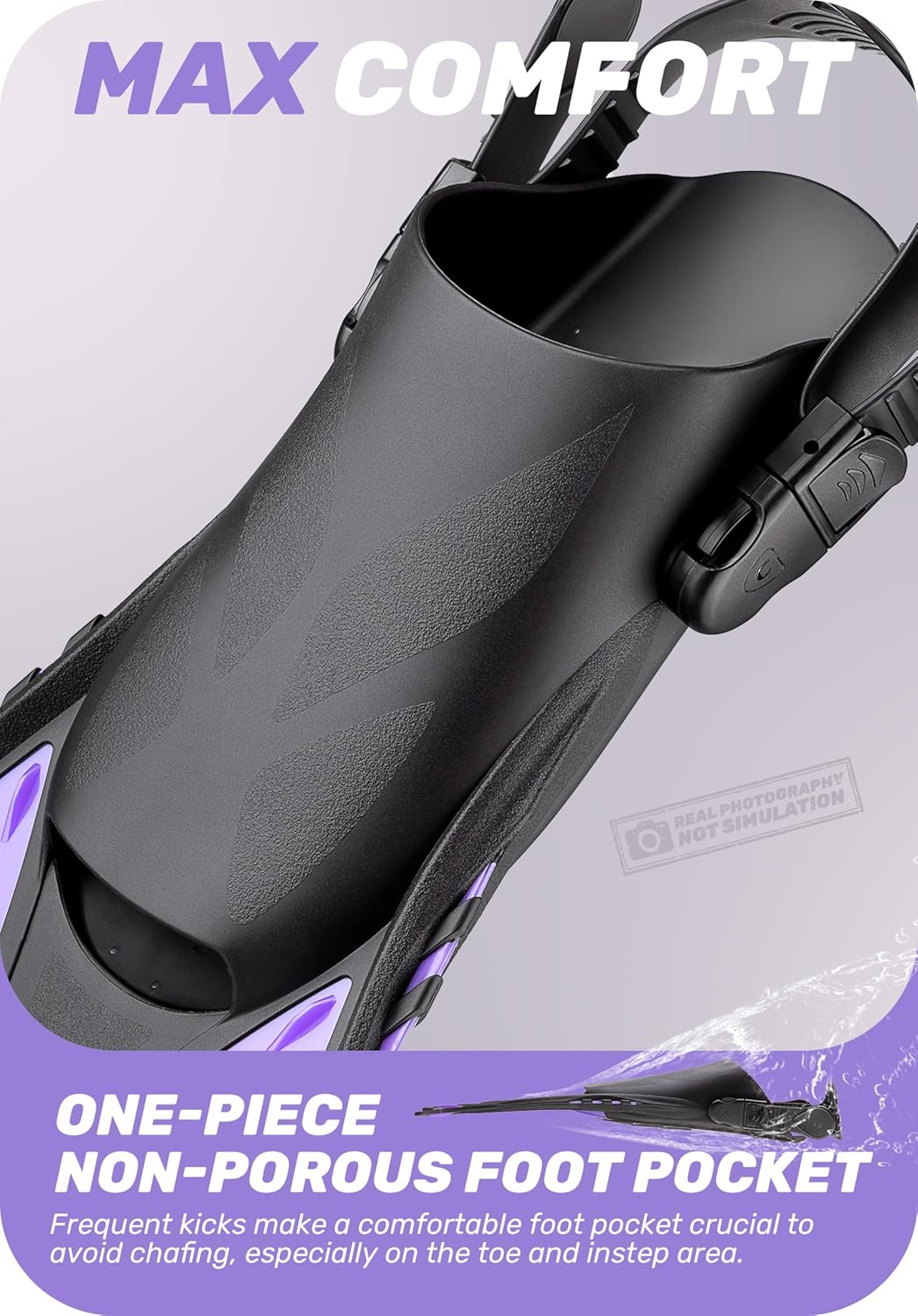 CAPAS Snorkel Fins, Swim Fins Travel Size Short Adjustable for Snorkeling Diving Adult Men Women Kids Open Heel Swimming Flippers