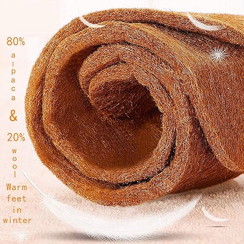 Miniatura 4 de Plantillas de botas cálidas de invierno de fieltro de lana de alpaca suave, inserto de fieltro de lana natural para hombres y mujeres, Marrón claro