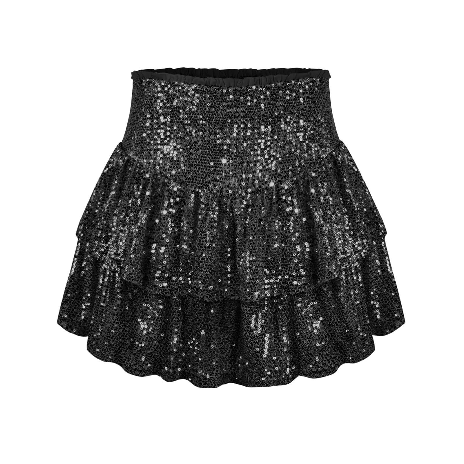 Jupe plissée extensible confortable en maille marron avec perles