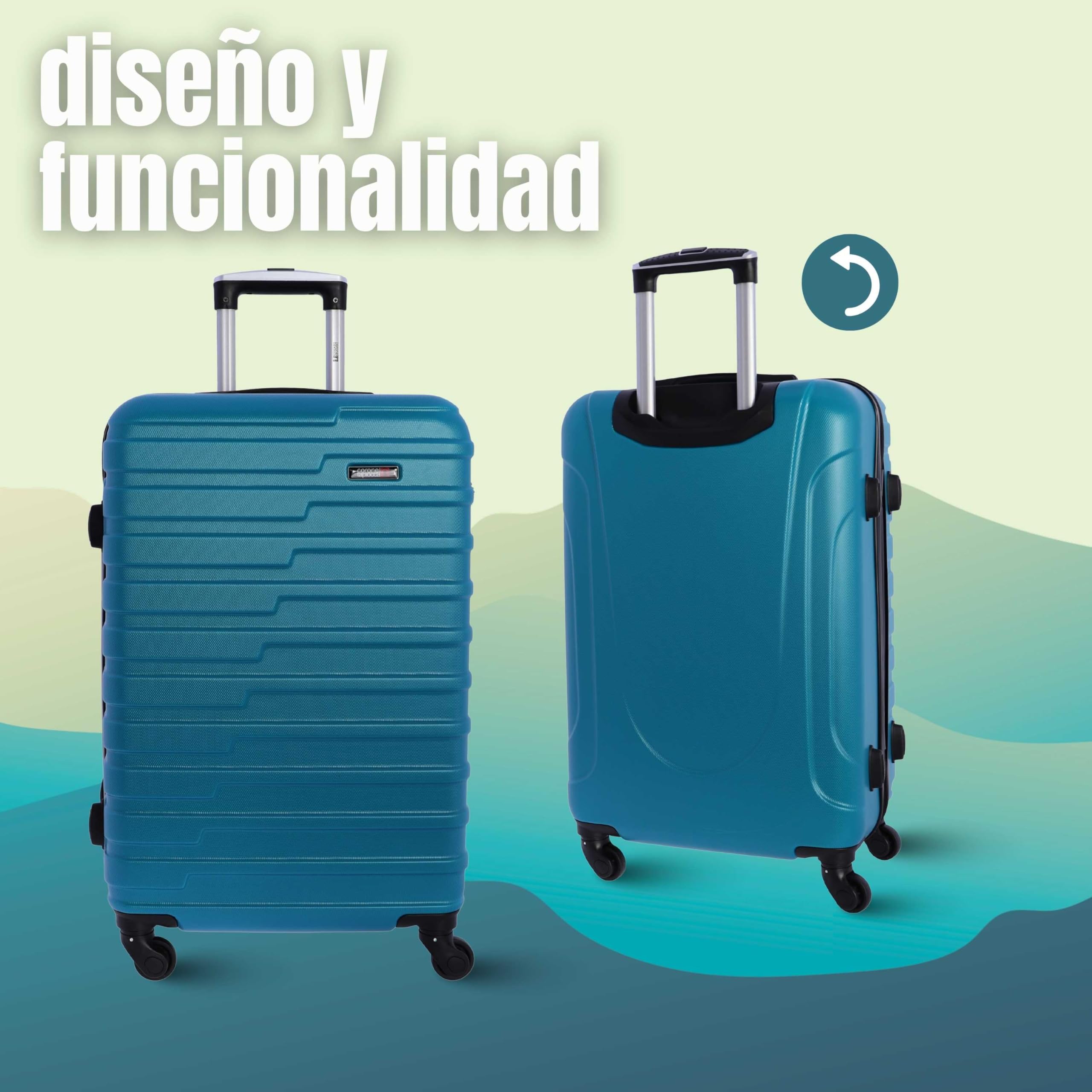 Coronel Tapioca Maleta Mediana 23 kg | Maleta de Viaje Rígida con 4 Ruedas Dobles 360º, Candado Numérico y Asa Telescópica | Equipaje Resistente al Agua para Viajes en Avión — view 4