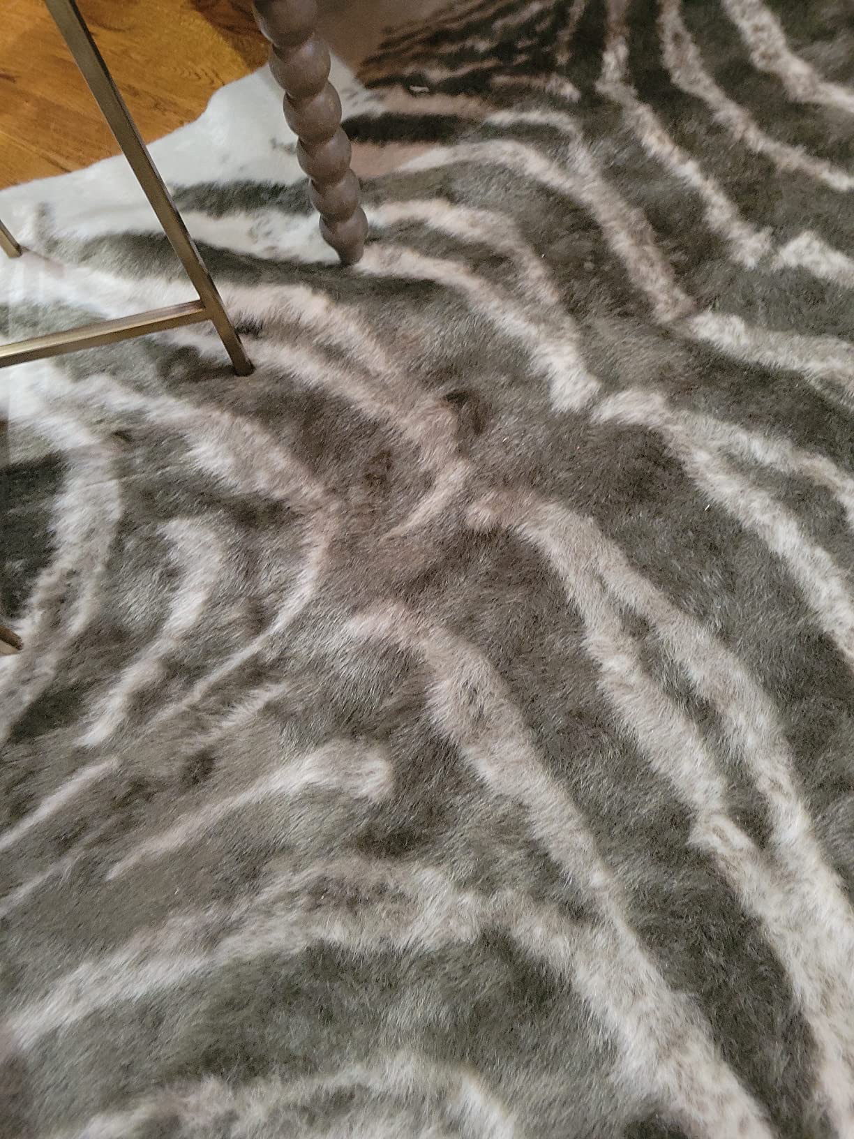 17/mo Finance Erin Gates by Momeni Acadia Zebra Grey Faux Hide Area