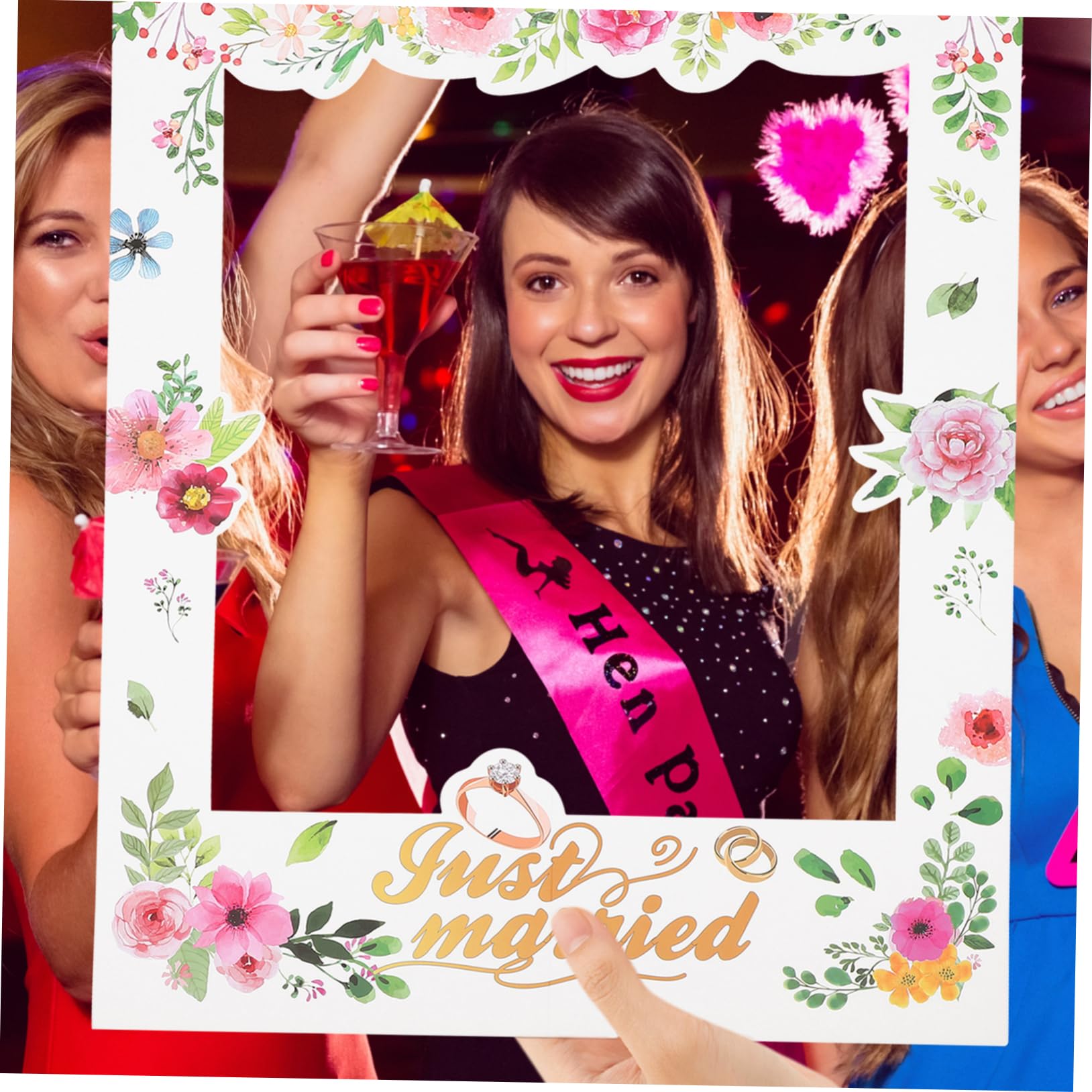 2stücke Blumenmuster Papier Foto-Rahmen Romantische Foto-Requisiten Für Hochzeiten Party-Dekorationen Kreative Selfie-Accessoires Langlebig Für Unvergessliche Momente
