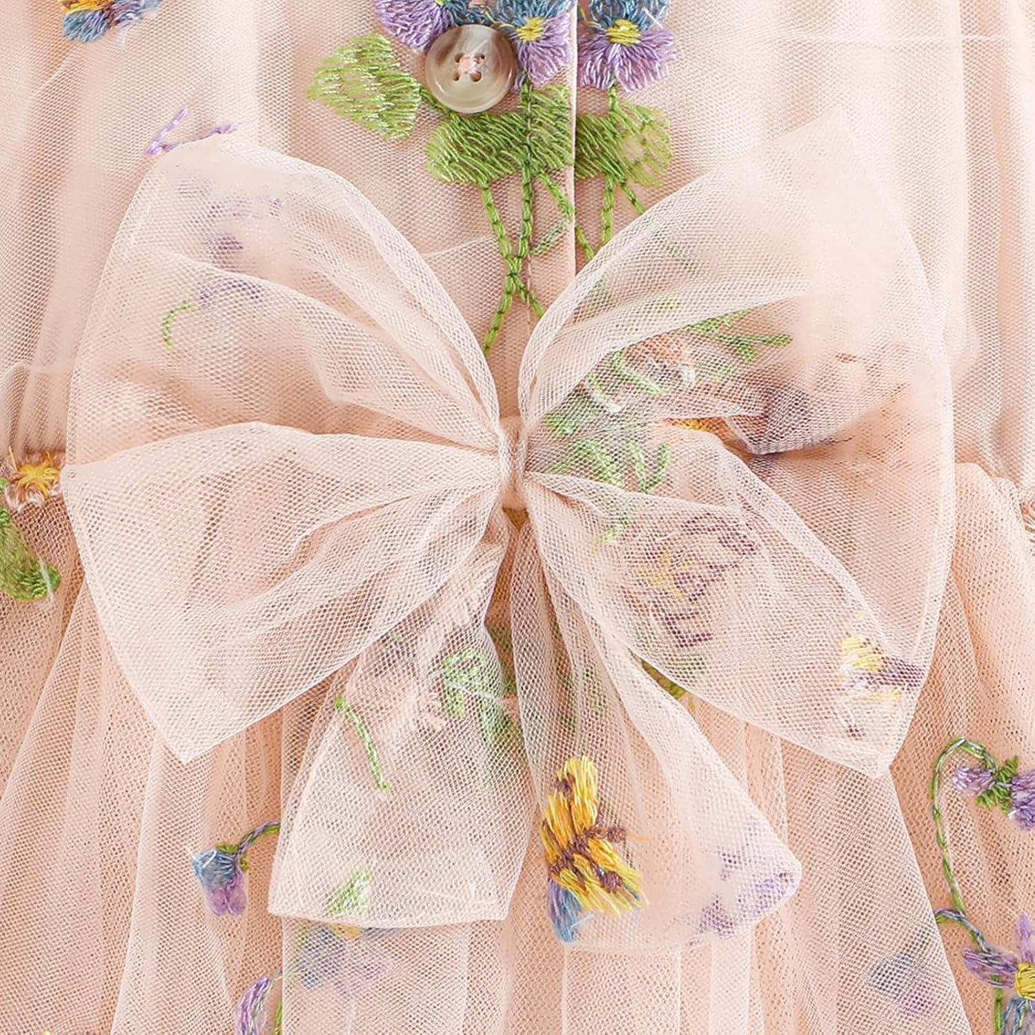 Toddler Princess Dress Summer Clothes Sleeveless Floral Embroidered Tulle A-Line Bowknot Baby Girls Dresses - Image 6