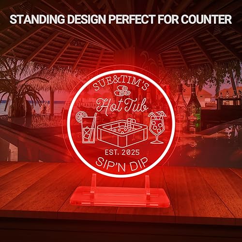 Miniatura 2 de Letrero de neón para decoración de pared de bar del hogar, bar, luces LED de neón regulables con temporizador, letreros de luz de vidrio para