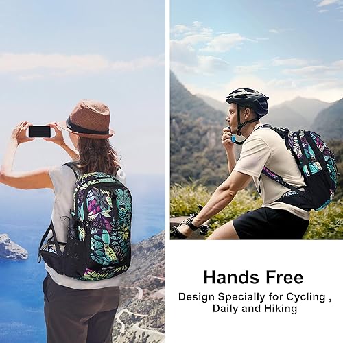 Miniatura 8 de Mochila de hidratación con vejiga de agua de 2 L, mochila de agua, mochila de senderismo aislada para senderismo, ciclismo, escalada, esquí