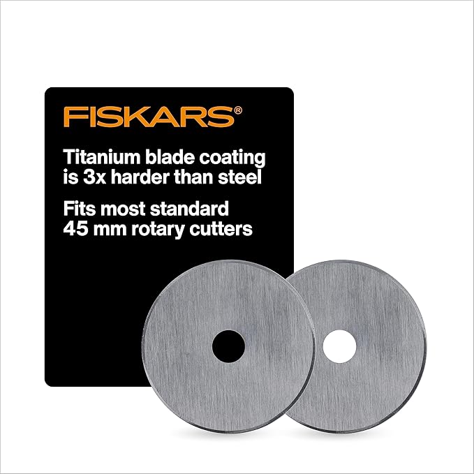 Fiskars 45mm Titanium Rotary Blades (2 Pack) Rotary Cutter