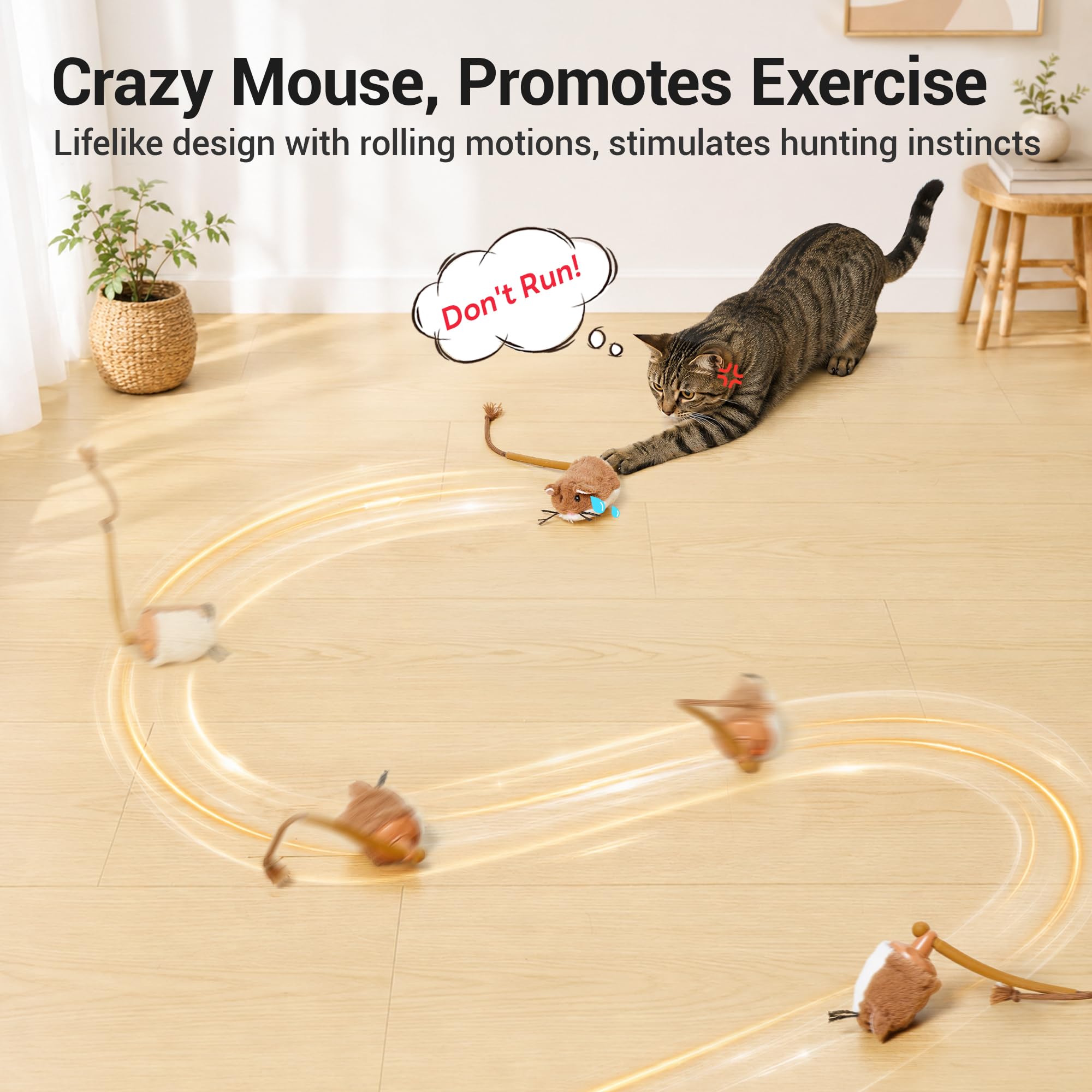 Potaroma Souris électrique - Jouet pour chat