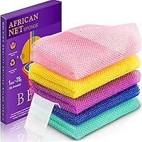 Vista 9 de 4 Piezas de Paño de Baño Exfoliante Toalla de Ducha Esponja de Red Africana Paño de Lavado Japonés Esponja Exfoliante para la Cara Esponja de Luffa