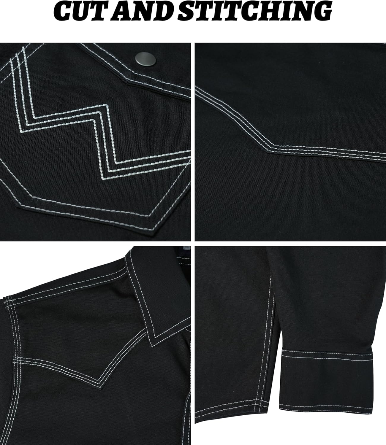 BOCOMAL FR Welding Shirts Heavyweight Stretch Canvas Snaps Down Reinforced Stitching Western Style Fire Resistant Jackets - Image 5