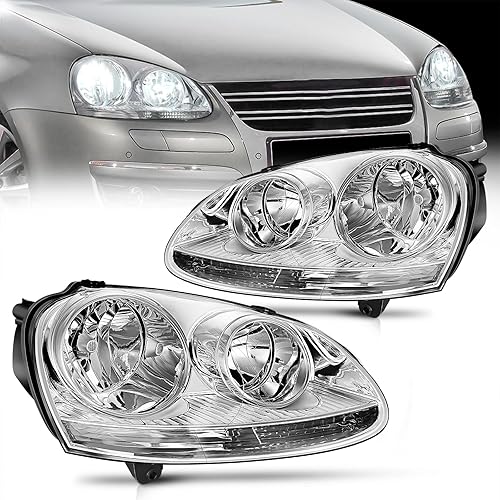 Nilight Conjunto de faros delanteros compatible con Volkswagen Jetta 2005 2006 2007 2008 2009 2010 Volkswagen Jetta 2006-2009 VW Rabbit GTI faro
