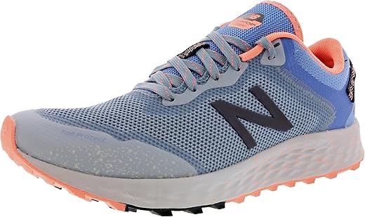 New Balance Women's Fresh Foam Arishi Trail Running Shoes, Grey/Blue/Pink, 7.5B