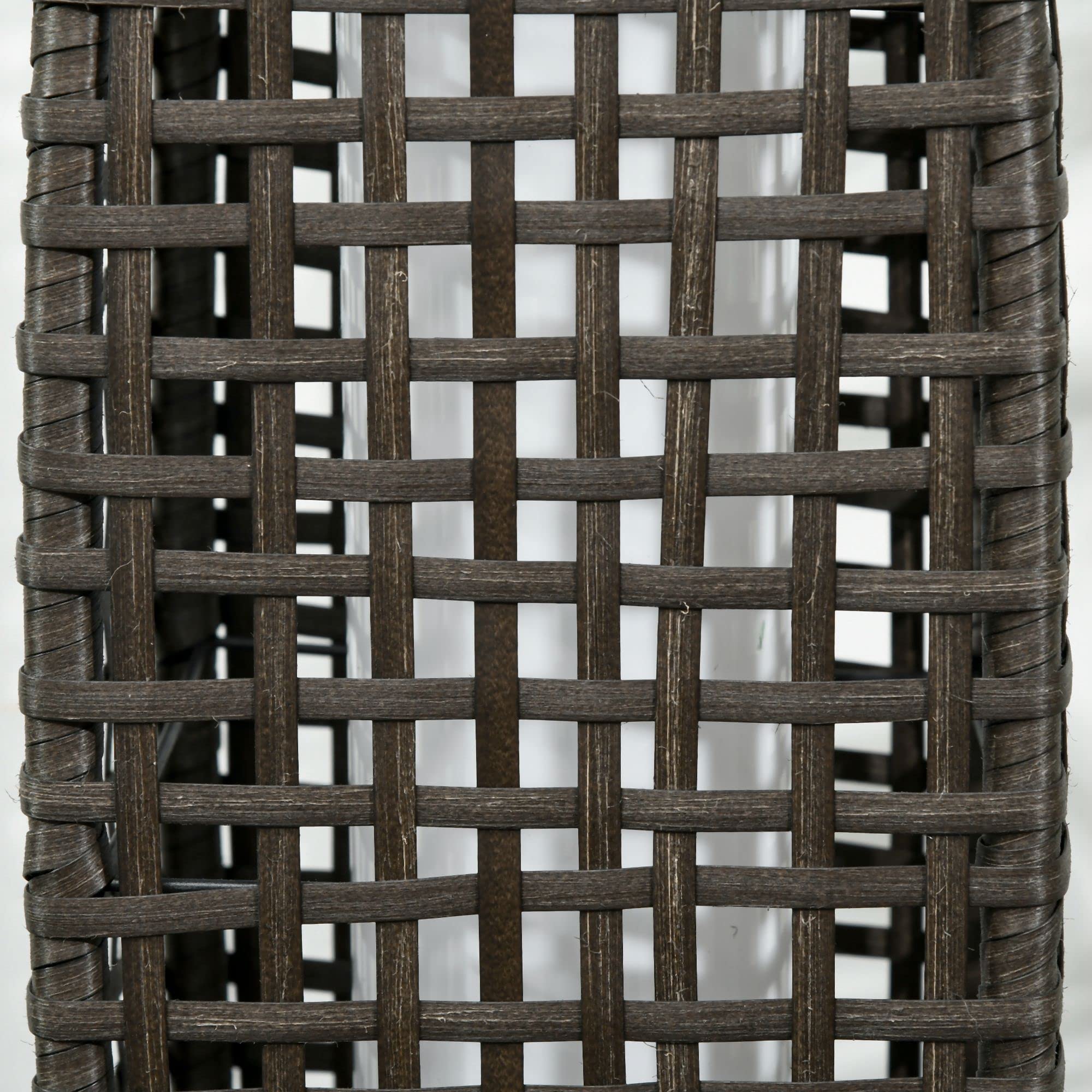 Outsunny Linterna de Jardín de Ratán Sintético Luces Solares Exterior con Luces LED Encendido/Apagado Automático para Terraza Balcón Patio 21x21x78 cm Gris