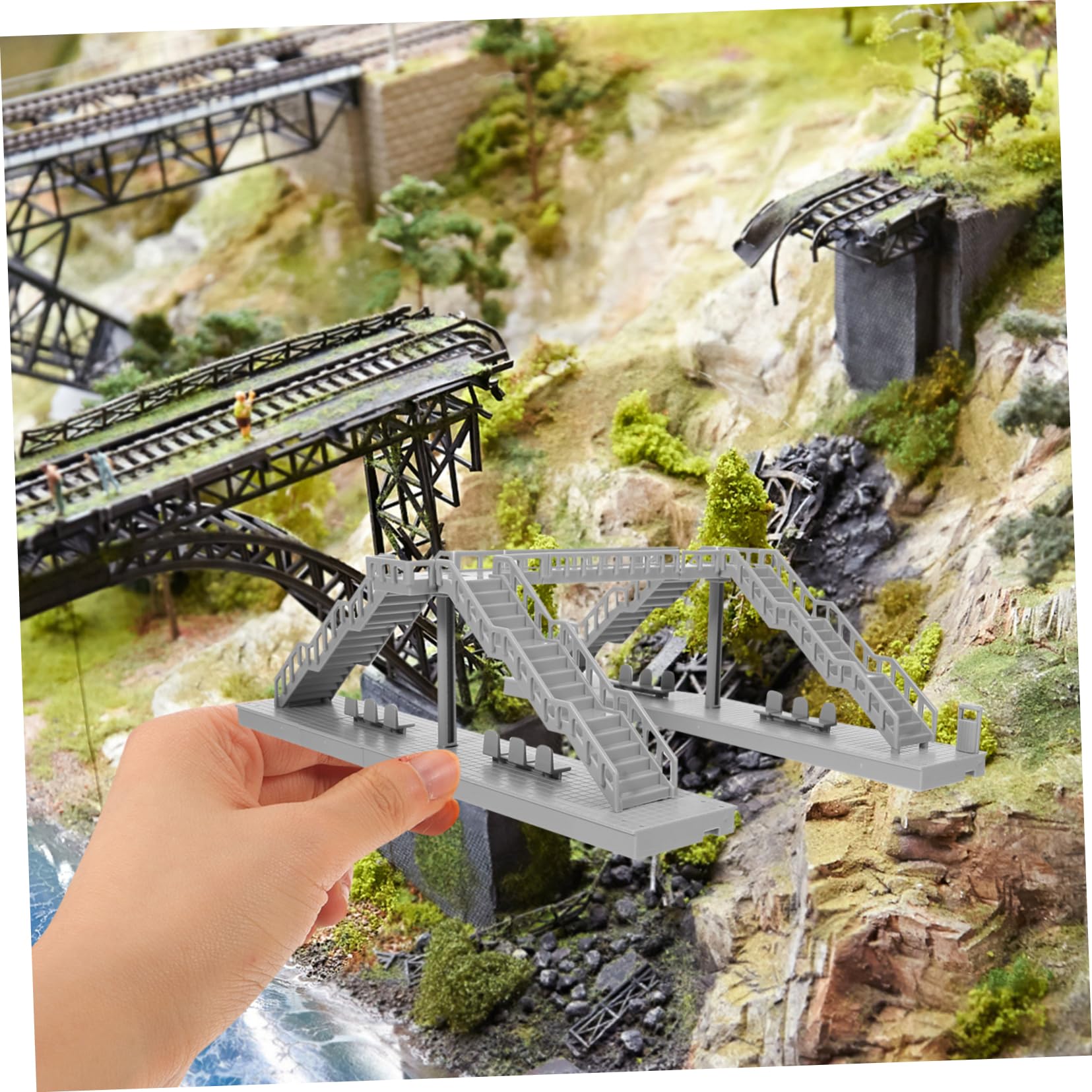 Pont Voie Ferrée En Bois Toyvian - Accessoire Extension Train Enfant Compatible