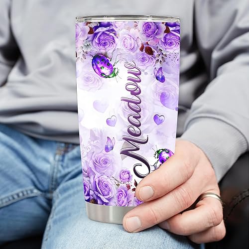Miniatura 3 de Dorris Vasos aislados personalizados con tapa de mariquita personalizables, vasos de acero inoxidable, tazas de café de viaje, botellas, regalos