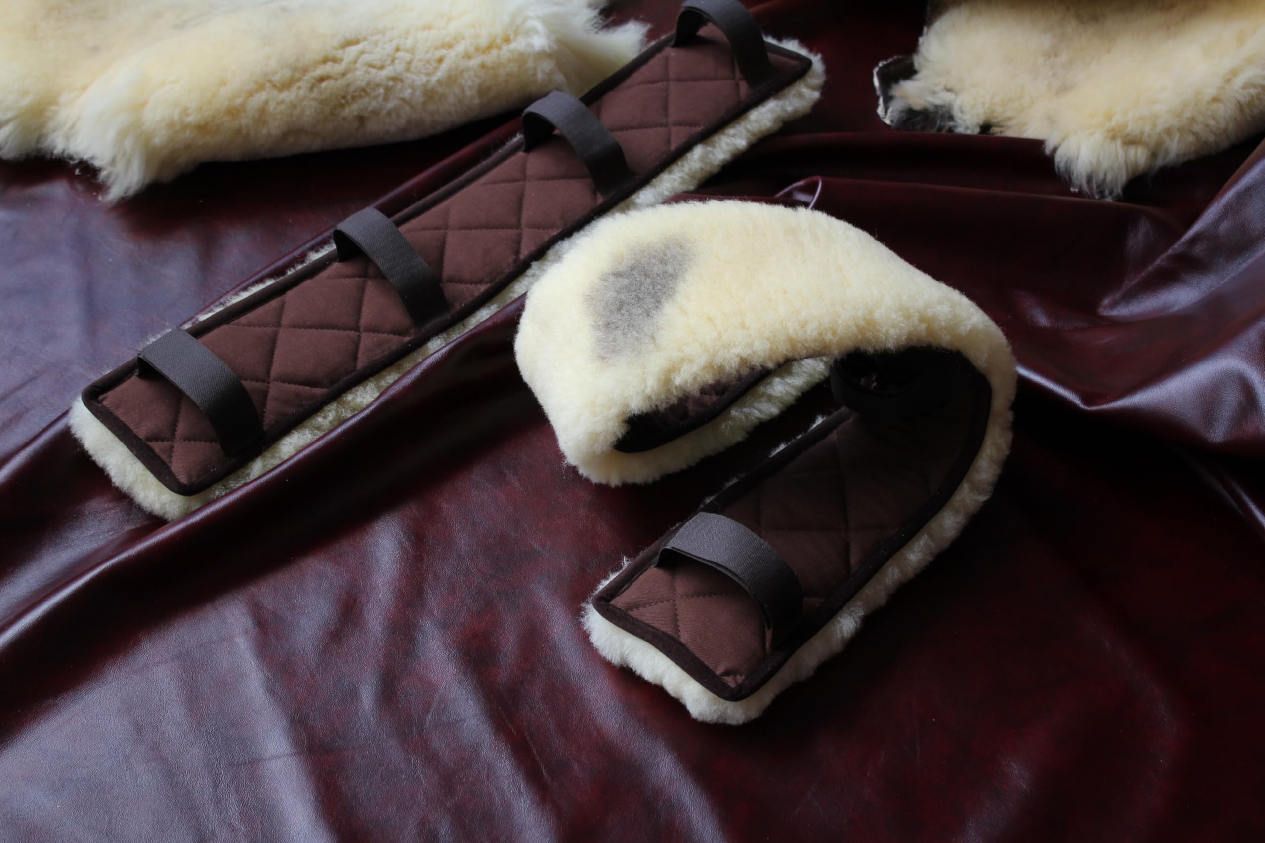 Funda de piel de cordero, protector de cinturón para el pecho, selet, tapa de peine, cinturón de longa, producción alemana, muchos tamaños