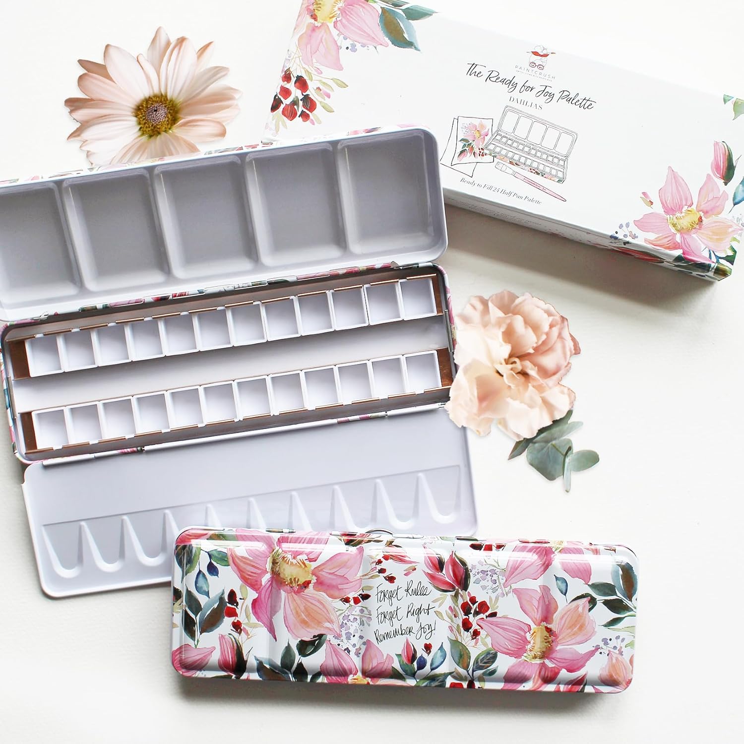 Paintcrush Empty watercolor palette, 24 half pans (Hellebore)