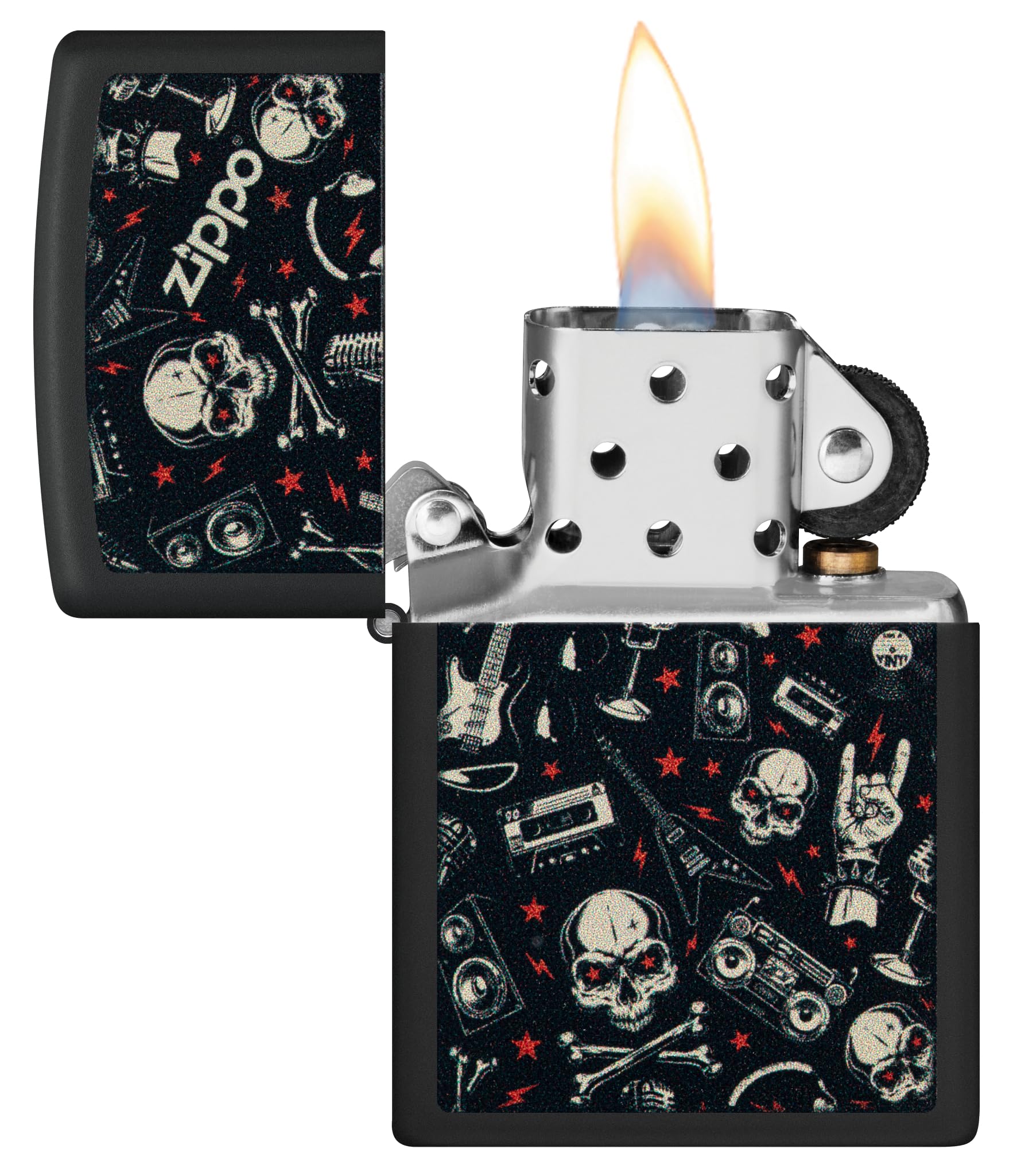 Amazon.com: Zippo Lighter: Skulls and Music Pattern - Black Matte