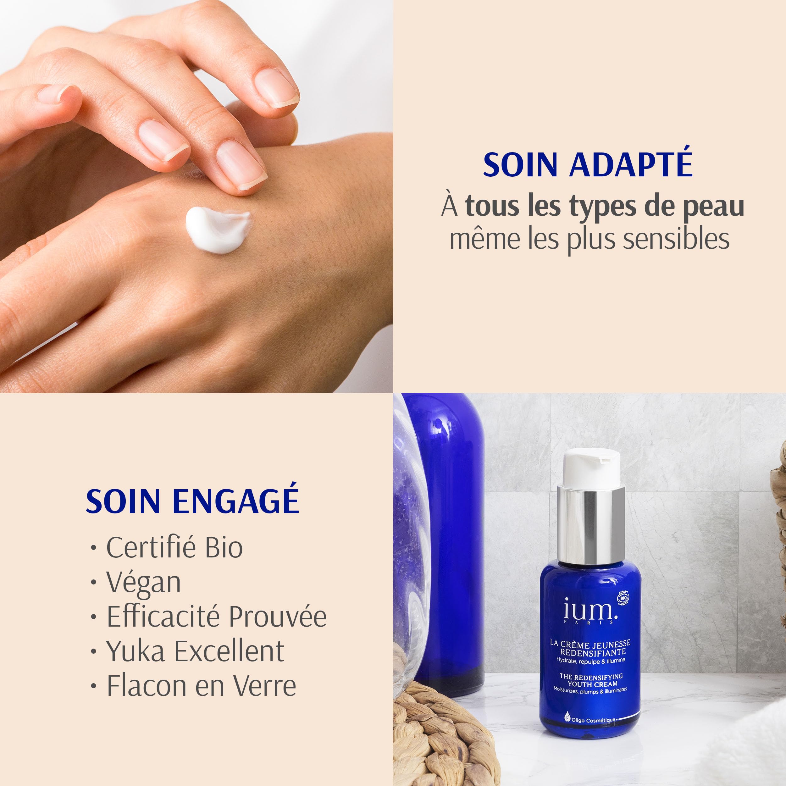 IUM Paris, Youth Face Cream, Anti Aging Face Cream, Anti Wrinkle Face Cream, Replenishing Anti Age Face Cream with Calcium - Image 4