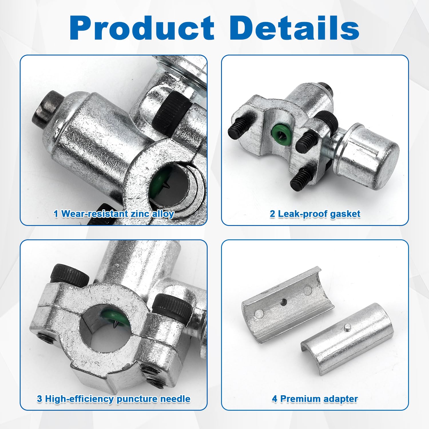 Gosknor 10pz BPV-31 Valvola Perforante Proiettile e 10 Chiavi Esagonali e 20 Adattatori, Compatibile con Tubi Diametro Esterno da 1/4" 5/16" 3/8" Sostituisce TJ90BPV31,AP4502525,BPV31D,GPV14,MPV31