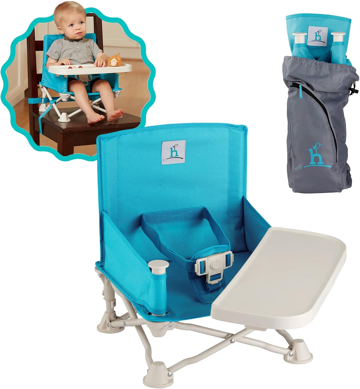 hiccapop Omniboost Travel Booster Seat with Tray for Baby Folding