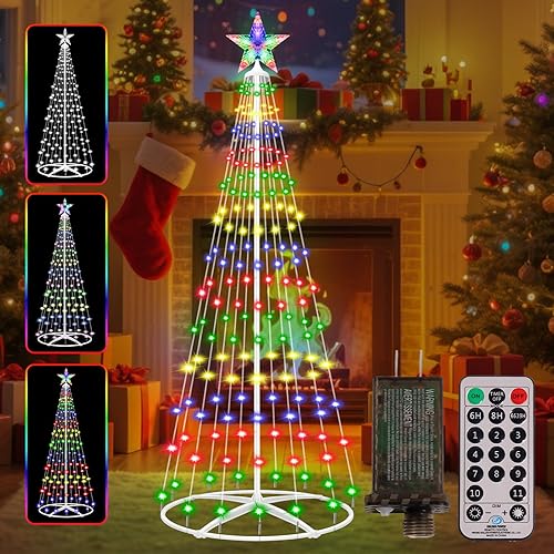 Miniatura 11 de Luz LED inteligente de árbol de Navidad cónico de 4 pies, luces preiluminadas para árbol de Navidad con aplicación y control remoto, bricolaje,