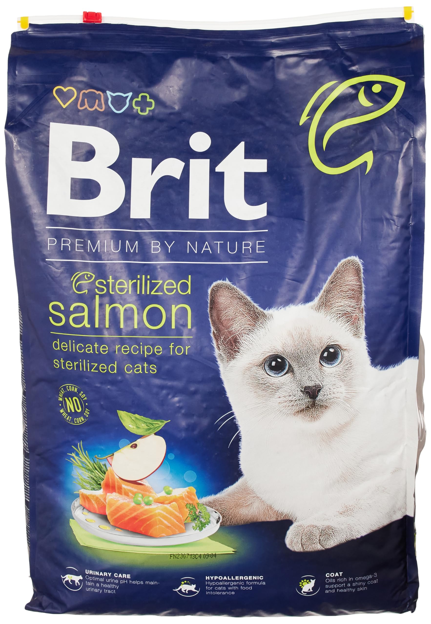Brit Premium By Nature Kısırlaştırılmış Kediler İçin, Somon Balıklı Kuru Mama, 8 kg