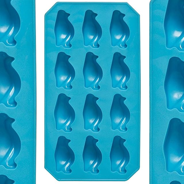 Penguin Shape Ice Cube Tray 12 Penguin Ice Cube Tray Blue Silicone Ice Chocolate Cake Jelly Candy Mould