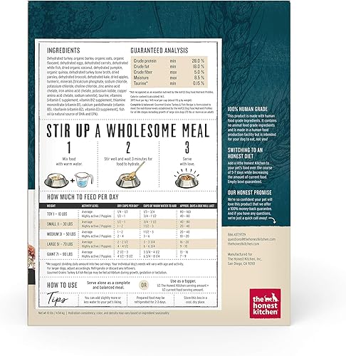 Miniatura 2 de The Honest Kitchen Gourmet Grains - Alimento deshidratado para perros con pavo y pescado blanco, caja de 10 libras