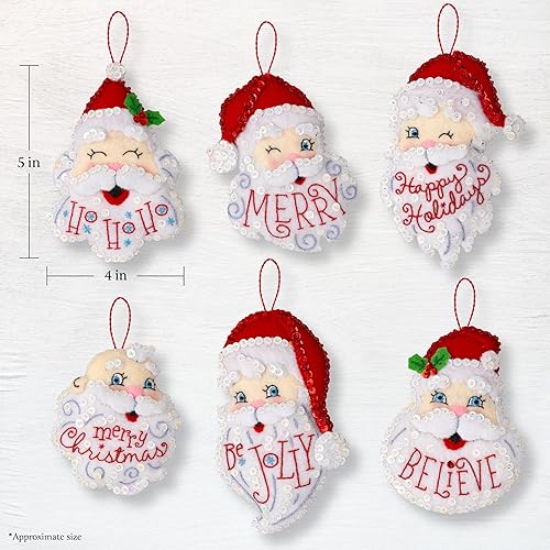 Miniatura 2 de Bucilla, Holiday Greetings, 89663E - Kit de decoración de 6 piezas con apliques de fieltro, perfecto para proyectos de manualidades y manualidades