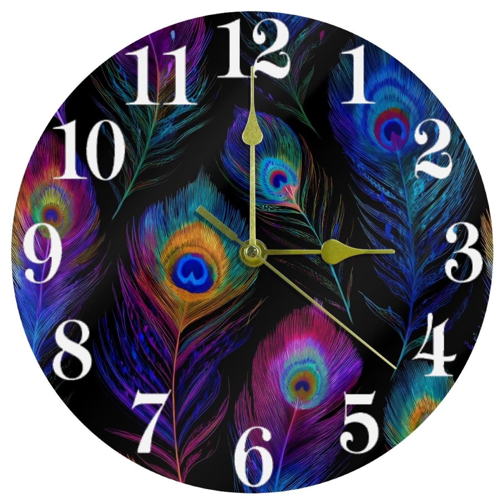 Horloge murale a quartz sans tic-tac multicolore pour maison et ecole